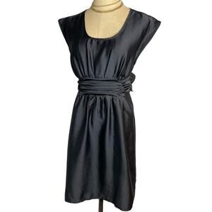 H&M Black Tie Back Silky A-Line  Dress Women's size 6